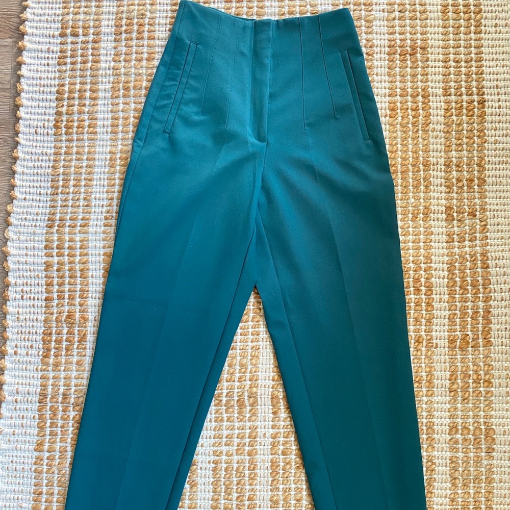 ZARA WOMAN High-Waisted Pants – Green – New Without Tags – Size XS - Picture 3 of 9